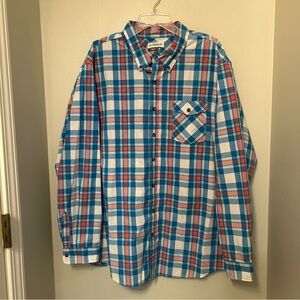 Magellan Classic Fit Mens Button Up Shirt Plaid Long Sleeves 2XL EUC Fishing
